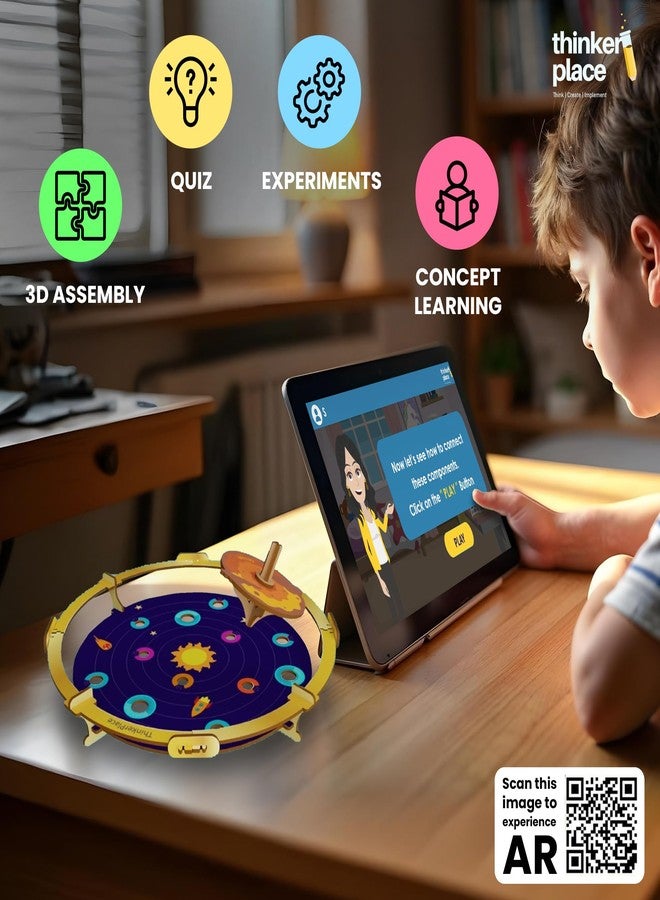 ThinkerPlace DIY Solar Wars Spin Tops | Build, Color & Play with Solar System Spin Tops | STEM Educational Toy for Kids Age 3, 4, 5+ Years | Science & Learning Toy | 9 Spin Tops & Game Arena - Image 5